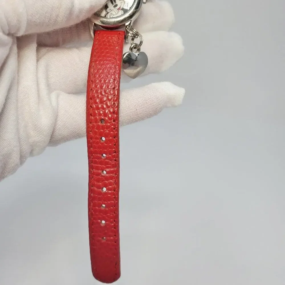 Disney Mickey Mouse Charm Watch Red Band Cute